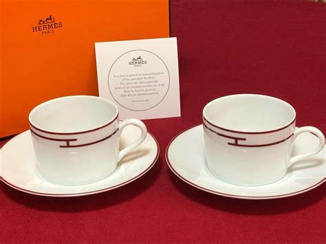 hermes cup and saucer red|Hermes porcelain tea cups.